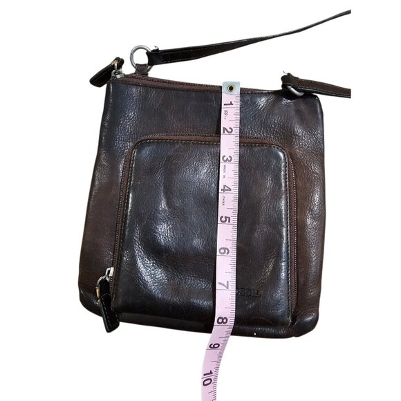 Fossil Brown Leather Crossbody Bag Wallet Purse Organizer Vintage Style - Picture 4 of 8